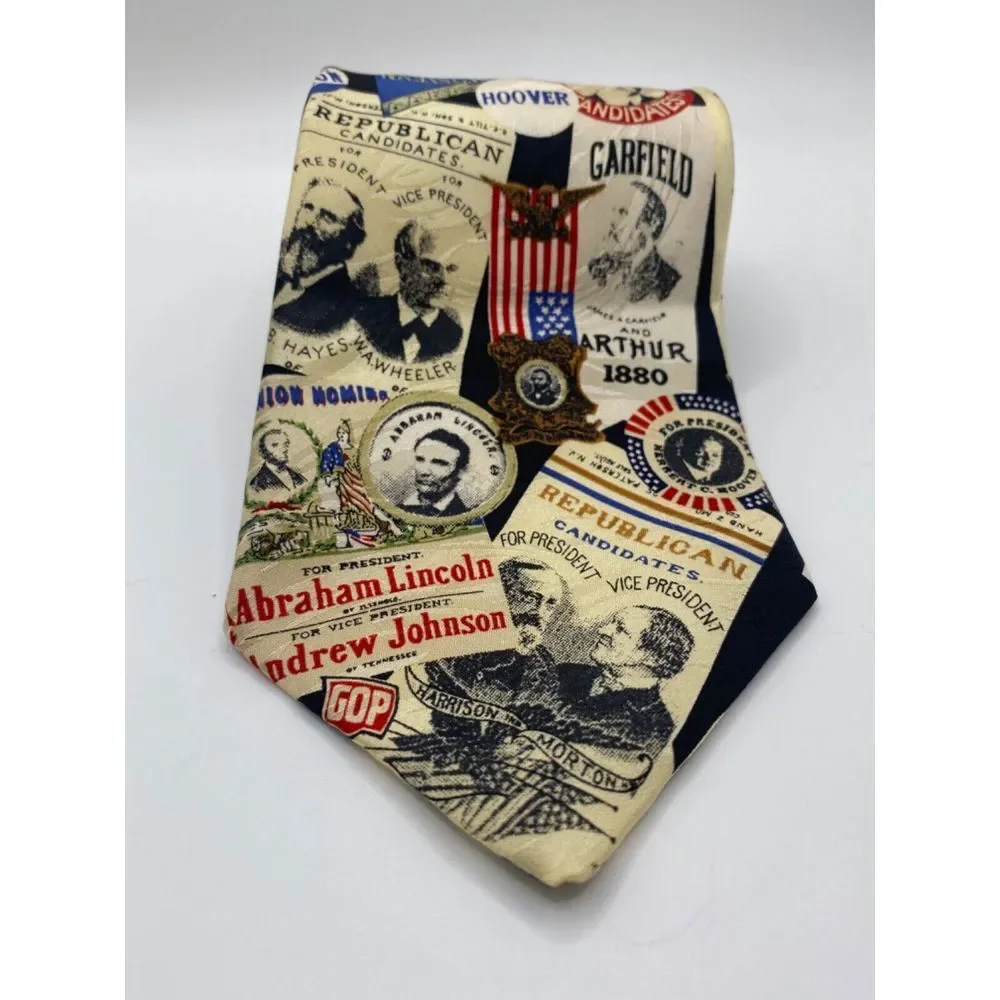 New Republican Political Neck Tie Handmade 100% Silk USA America Trump Support - Picture 3 of 7
